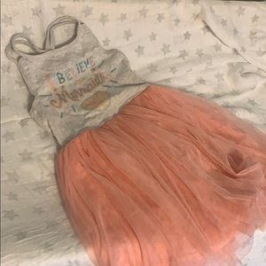 Toddler sleeveless tutu mermaid dress